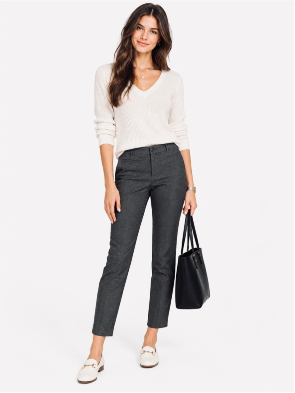 Anthropologie Essential Slim Trousers Size 2 Dark Gray Blue Pants